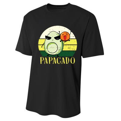 Funny Avocado Dad Gift Vegan Guacamole Avocado Papacado Performance Sprint T-Shirt