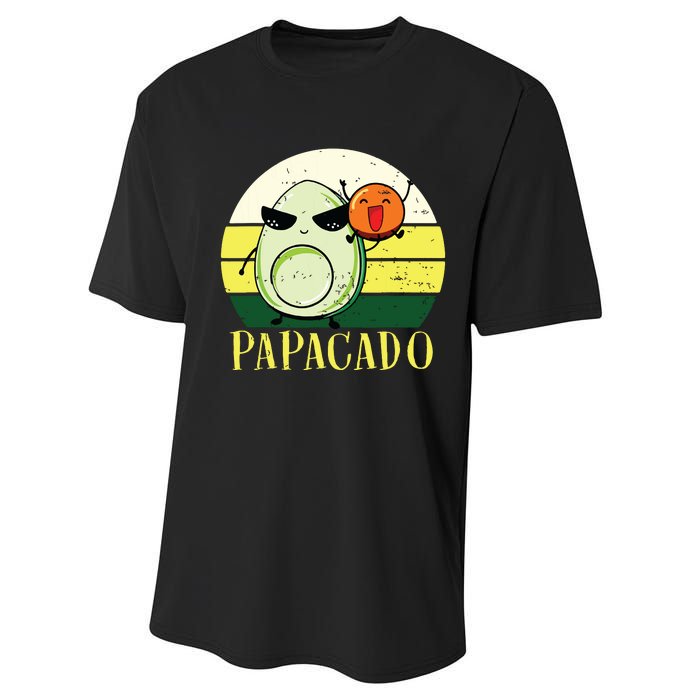 Funny Avocado Dad Gift Vegan Guacamole Avocado Papacado Performance Sprint T-Shirt