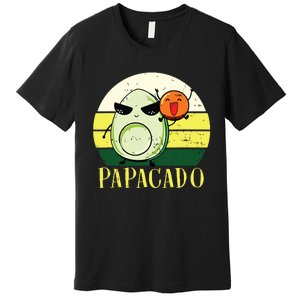 Funny Avocado Dad Gift Vegan Guacamole Avocado Papacado Premium T-Shirt