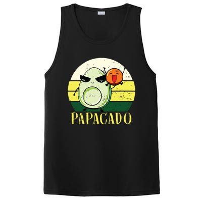 Funny Avocado Dad Gift Vegan Guacamole Avocado Papacado PosiCharge Competitor Tank