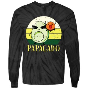 Funny Avocado Dad Gift Vegan Guacamole Avocado Papacado Tie-Dye Long Sleeve Shirt