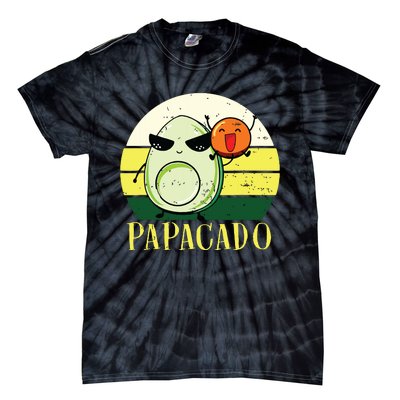 Funny Avocado Dad Gift Vegan Guacamole Avocado Papacado Tie-Dye T-Shirt