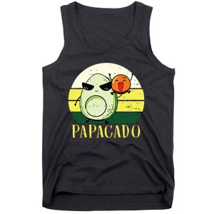 Funny Avocado Dad Gift Vegan Guacamole Avocado Papacado Tank Top