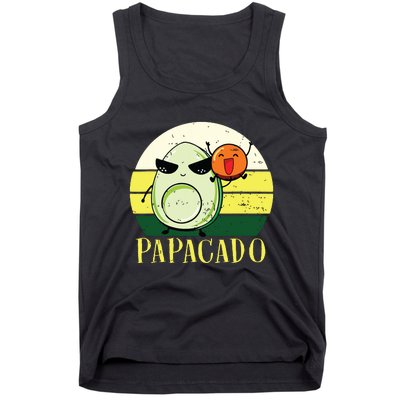 Funny Avocado Dad Gift Vegan Guacamole Avocado Papacado Tank Top