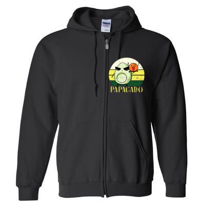 Funny Avocado Dad Gift Vegan Guacamole Avocado Papacado Full Zip Hoodie