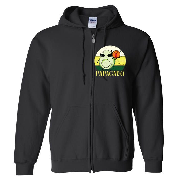 Funny Avocado Dad Gift Vegan Guacamole Avocado Papacado Full Zip Hoodie