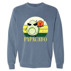 Funny Avocado Dad Gift Vegan Guacamole Avocado Papacado Garment-Dyed Sweatshirt