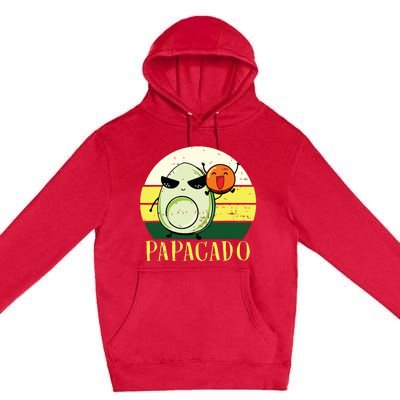 Funny Avocado Dad Gift Vegan Guacamole Avocado Papacado Premium Pullover Hoodie