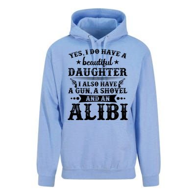 Father And Daughter I Have A Beautiful Daughter Gun Shovel Unisex Surf Hoodie