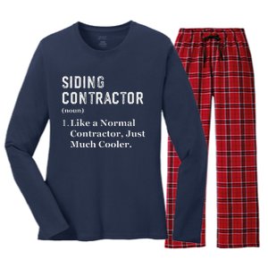 Funny Appreciation Day Siding Contractor Women's Long Sleeve Flannel Pajama Set 