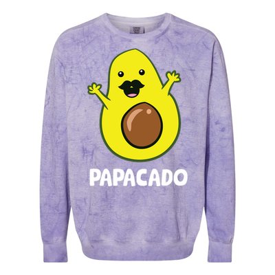 Funny Avocado Dad Vegan Guacamole Avocado Papacado Colorblast Crewneck Sweatshirt