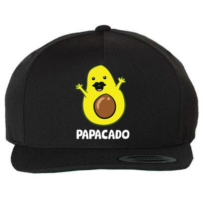 Funny Avocado Dad Vegan Guacamole Avocado Papacado Wool Snapback Cap