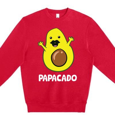 Funny Avocado Dad Vegan Guacamole Avocado Papacado Premium Crewneck Sweatshirt