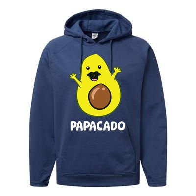 Funny Avocado Dad Vegan Guacamole Avocado Papacado Performance Fleece Hoodie