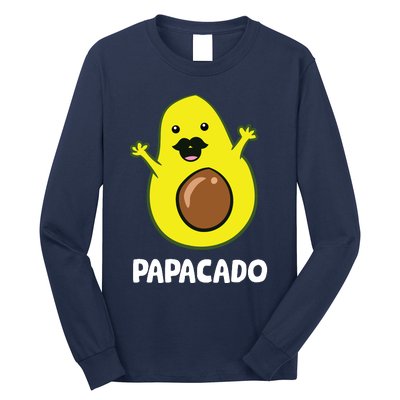 Funny Avocado Dad Vegan Guacamole Avocado Papacado Long Sleeve Shirt