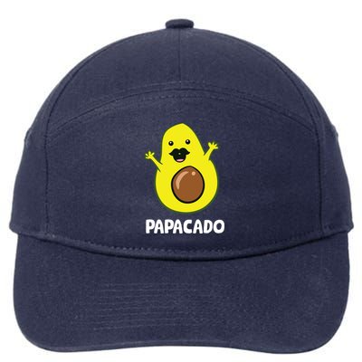 Funny Avocado Dad Vegan Guacamole Avocado Papacado 7-Panel Snapback Hat