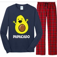 Funny Avocado Dad Vegan Guacamole Avocado Papacado Long Sleeve Pajama Set