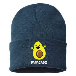 Funny Avocado Dad Vegan Guacamole Avocado Papacado Sustainable Knit Beanie