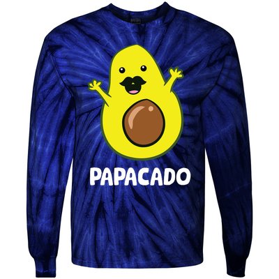 Funny Avocado Dad Vegan Guacamole Avocado Papacado Tie-Dye Long Sleeve Shirt