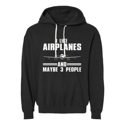 Funny Airplane Design Aviation Aviator Pilot Garment-Dyed Fleece Hoodie