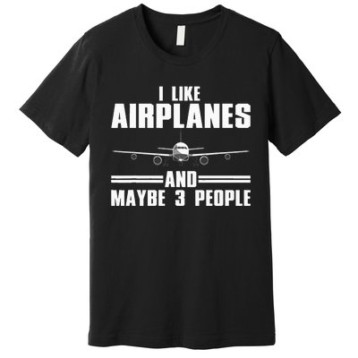 Funny Airplane Design Aviation Aviator Pilot Premium T-Shirt