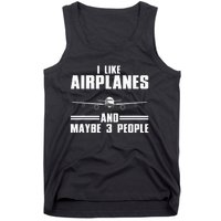 Funny Airplane Design Aviation Aviator Pilot Tank Top