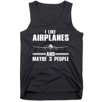 Funny Airplane Design Aviation Aviator Pilot Tank Top