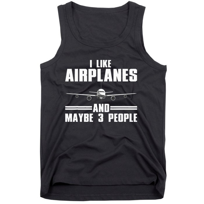 Funny Airplane Design Aviation Aviator Pilot Tank Top