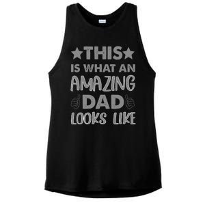 Funny Amazing Dad Looks Like Gift Ladies PosiCharge Tri-Blend Wicking Tank