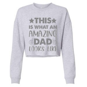 Funny Amazing Dad Looks Like Gift Cropped Pullover Crew