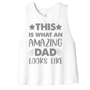 Funny Amazing Dad Looks Like Gift Women's Racerback Cropped Tank