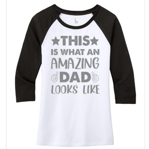 Funny Amazing Dad Looks Like Gift Women's Tri-Blend 3/4-Sleeve Raglan Shirt