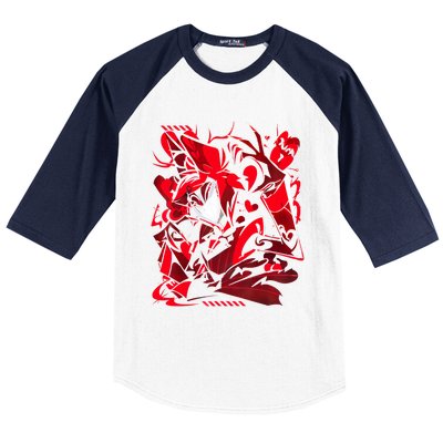 Funny Angel Dust Character Cartoon Fanart Redesign Heaven Baseball Sleeve Shirt