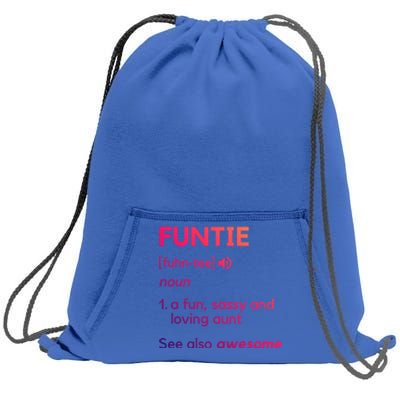 Funtie Aunt Definition Funny And Cool Auntie Great Gift Sweatshirt Cinch Pack Bag