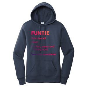 Funtie Aunt Definition Funny And Cool Auntie Great Gift Women's Pullover Hoodie