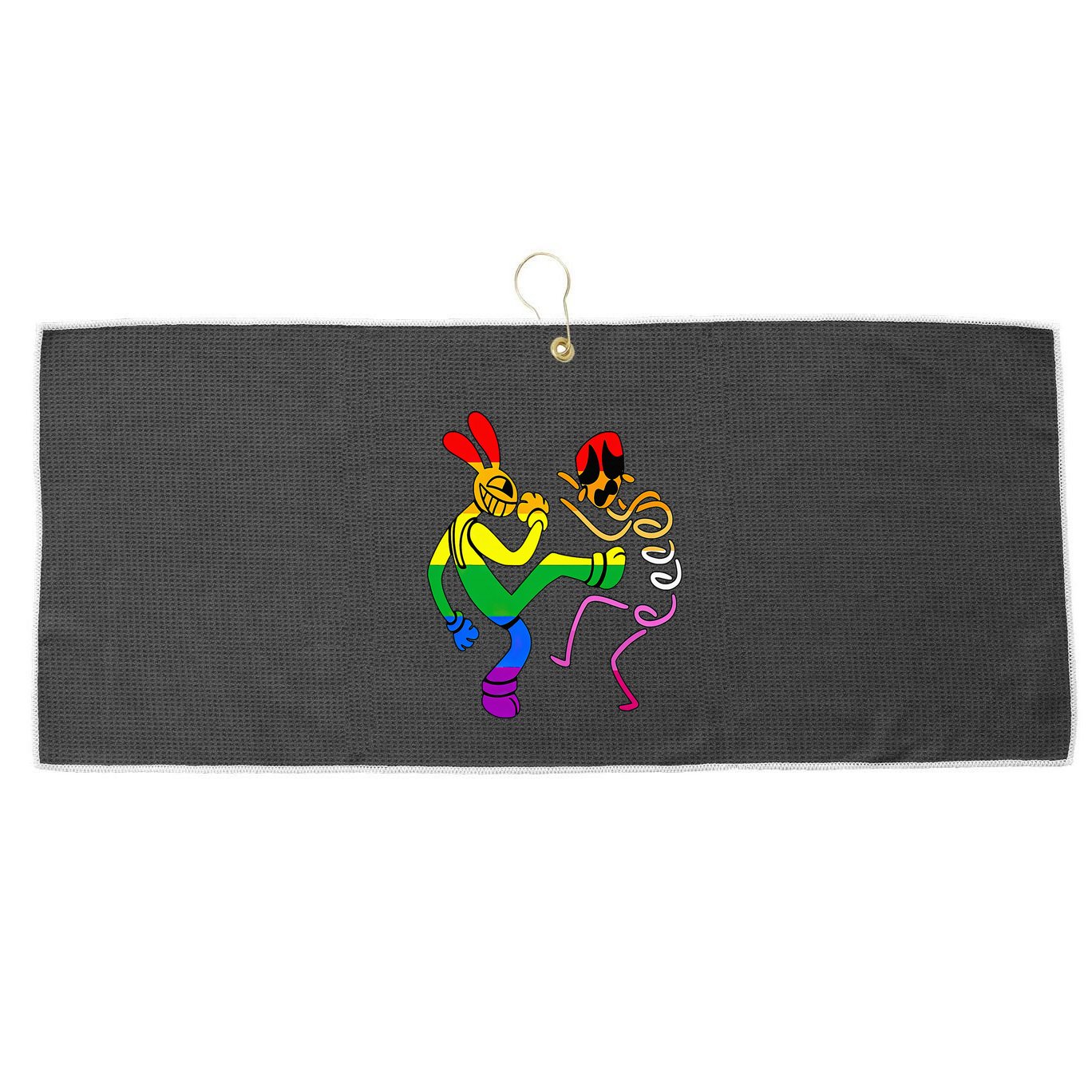 Funny Amazing Digital Circus Gooseworx LGBT  Large Microfiber Waffle Golf Towel