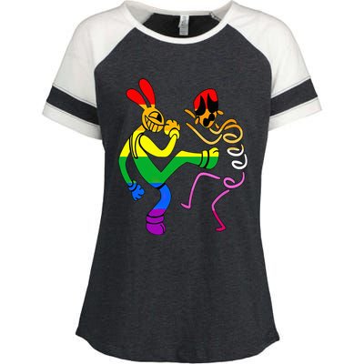 Funny Amazing Digital Circus Gooseworx LGBT  Enza Ladies Jersey Colorblock Tee