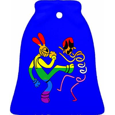 Funny Amazing Digital Circus Gooseworx LGBT  Ceramic Bell Ornament