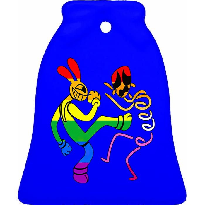 Funny Amazing Digital Circus Gooseworx LGBT  Ceramic Bell Ornament