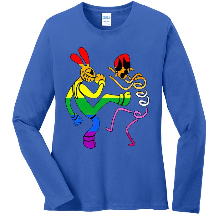 Funny Amazing Digital Circus Gooseworx LGBT  Ladies Long Sleeve Shirt