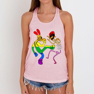 Funny Amazing Digital Circus Gooseworx LGBT  Women's Knotted Racerback Tank