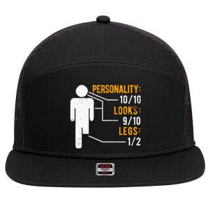 Funny Amputee Design 7 Panel Mesh Trucker Snapback Hat