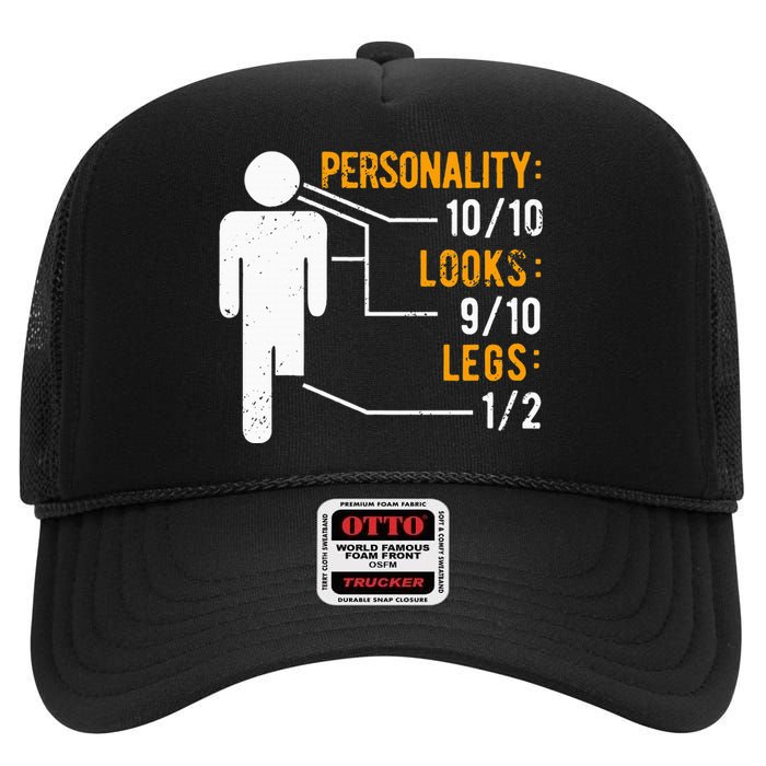 Funny Amputee Design High Crown Mesh Back Trucker Hat