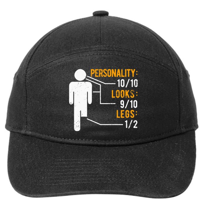 Funny Amputee Design 7-Panel Snapback Hat