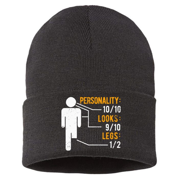 Funny Amputee Design Sustainable Knit Beanie