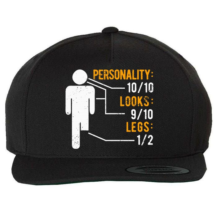 Funny Amputee Design Wool Snapback Cap