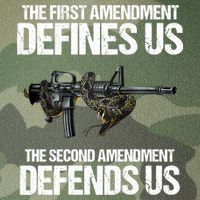 First Amendment Defines Us The Second Amendment Defends Us Legacy Tie Dye Trucker Hat