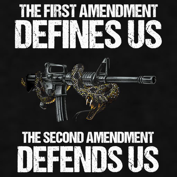 First Amendment Defines Us The Second Amendment Defends Us Ladies PosiCharge Tri-Blend Wicking Tank
