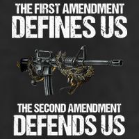 First Amendment Defines Us The Second Amendment Defends Us Cool Comfort Performance Bucket Hat