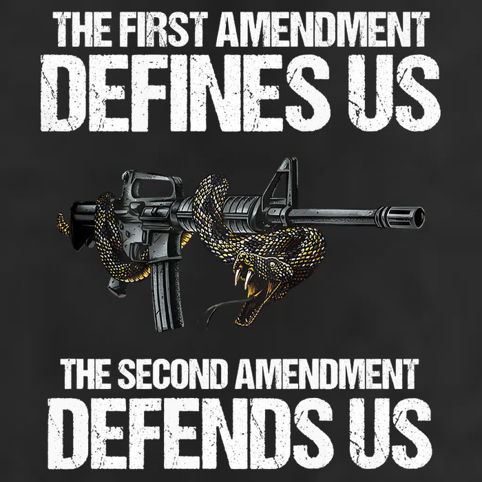 First Amendment Defines Us The Second Amendment Defends Us Cool Comfort Performance Bucket Hat